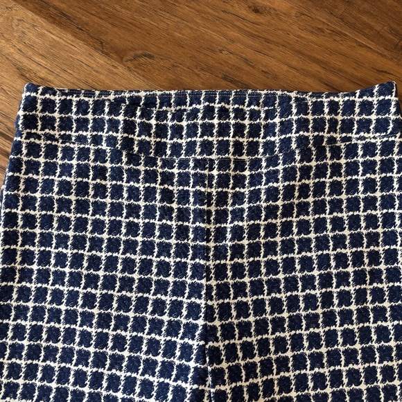 Joseph Ribkoff Blue White Pull On Check Pattern Ankle Pants Women's Size 12 - Picture 3 of 7